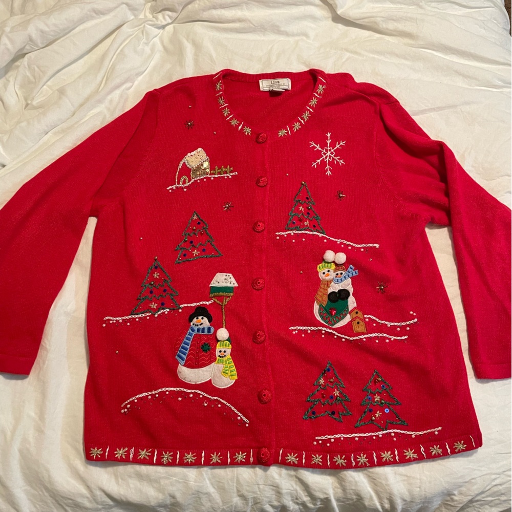 Vintage Christmas sweater cardigan